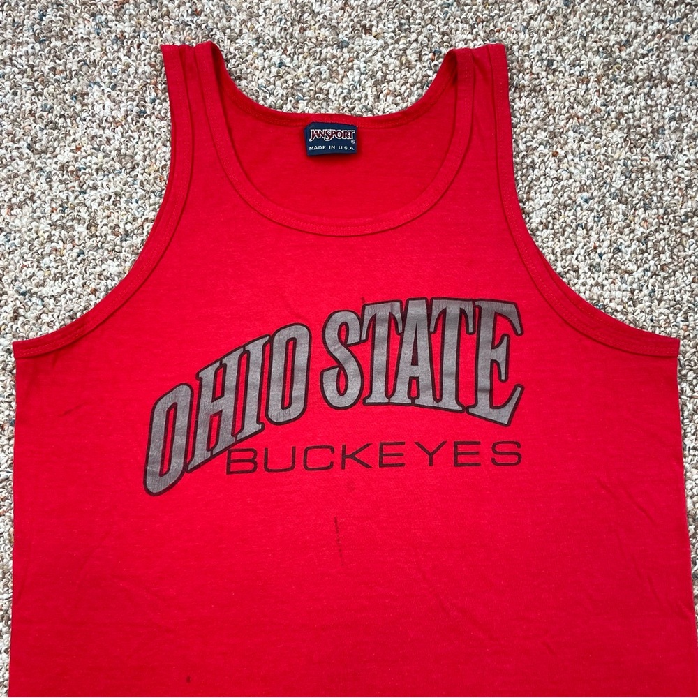 VTG 90s Ohio State Buckeyes Single Stitch Sleeveless Tank Top t-shirt adult sz S - Picture 2 of 12